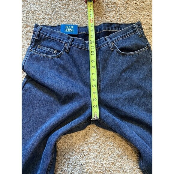 Rugged Wear Jeans Fleece Lined Denim Mens Size 36x32 Blue Straight Leg New - Picture 9 of 10